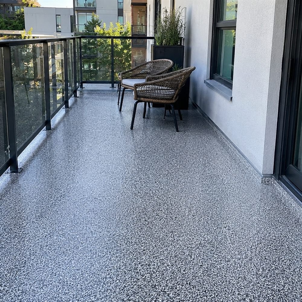 Plancher époxy Balcon extérieur à Lorraine